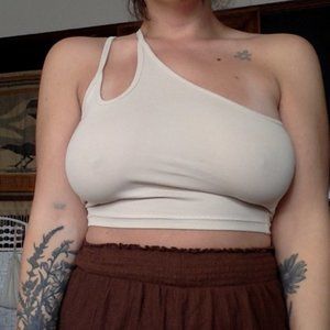 Khaki OGL Move One-Shoulder Top